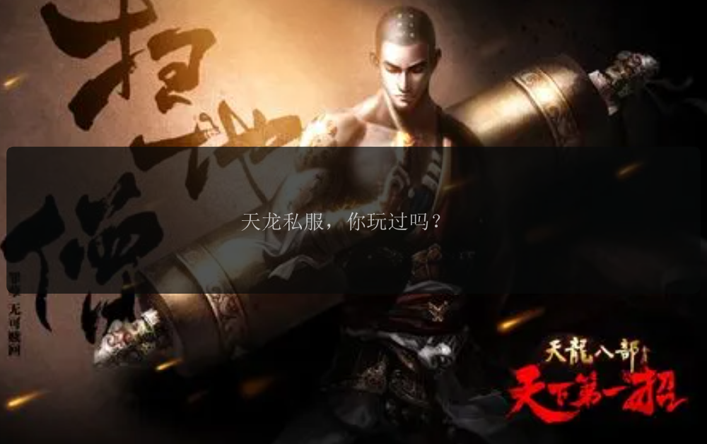 天龙私服，你玩过吗？